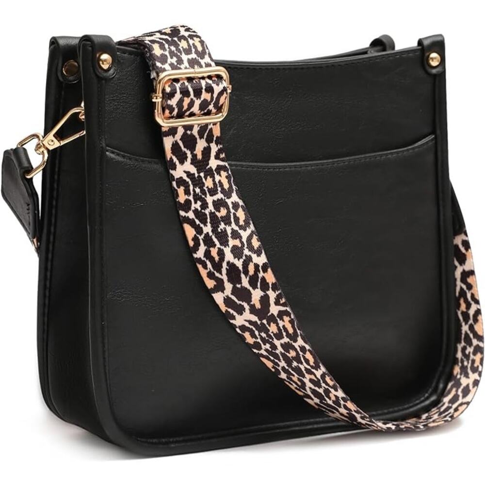 1895 KOGTLA Crossbody Shoulder Leopard Guitar Strap Vegan Leather Handbag  Tote
